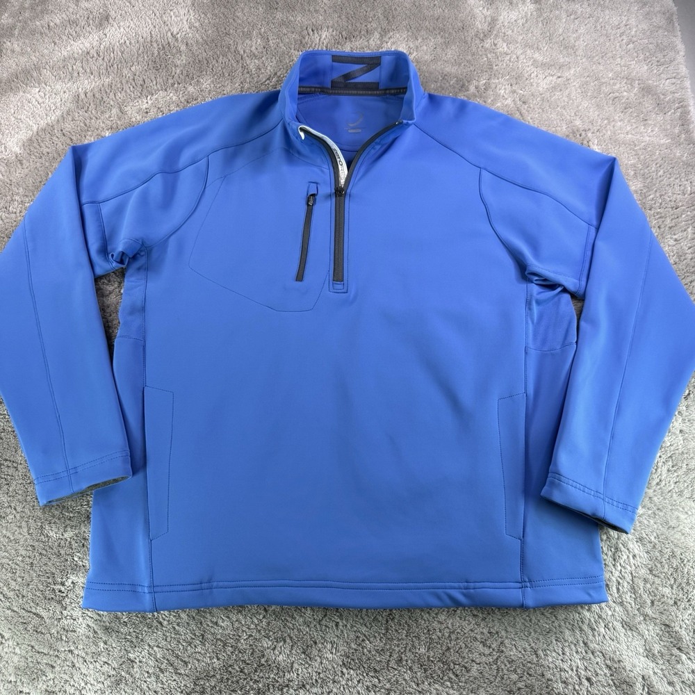 Zero Restriction Tour Series Mens L Blue 1/4 Zip Golf Pullover Stretch Jacket